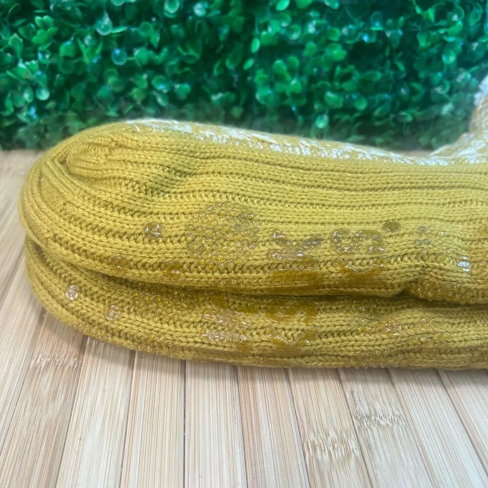 NWT Muk Luks Cabin Socks Size 8.5-11 Camel Colored Shea Infused Lined Argyle